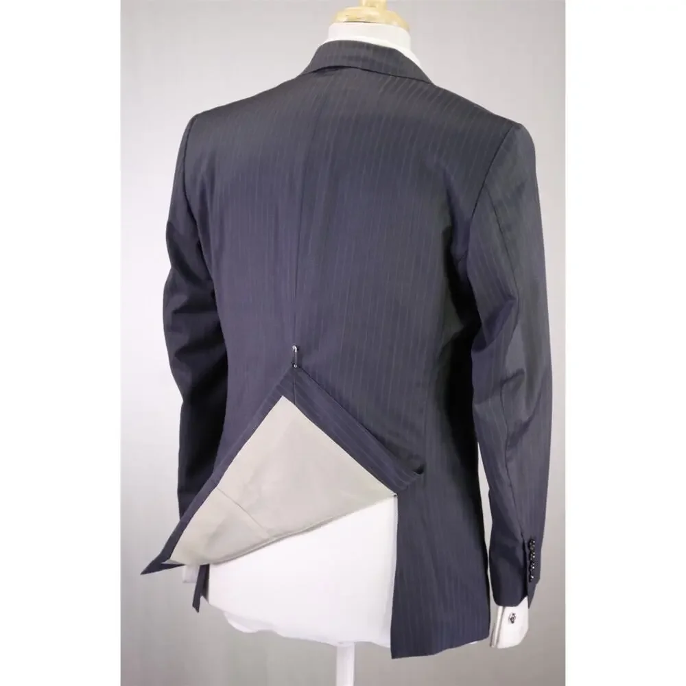 Paul Stuart Gray w/ Pink Pinstripe 2-Btn Wool Luxury Suit 38S